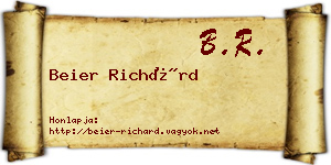 Beier Richárd névjegykártya
